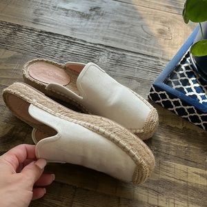 JCrew canvas espadrille mules size 7
